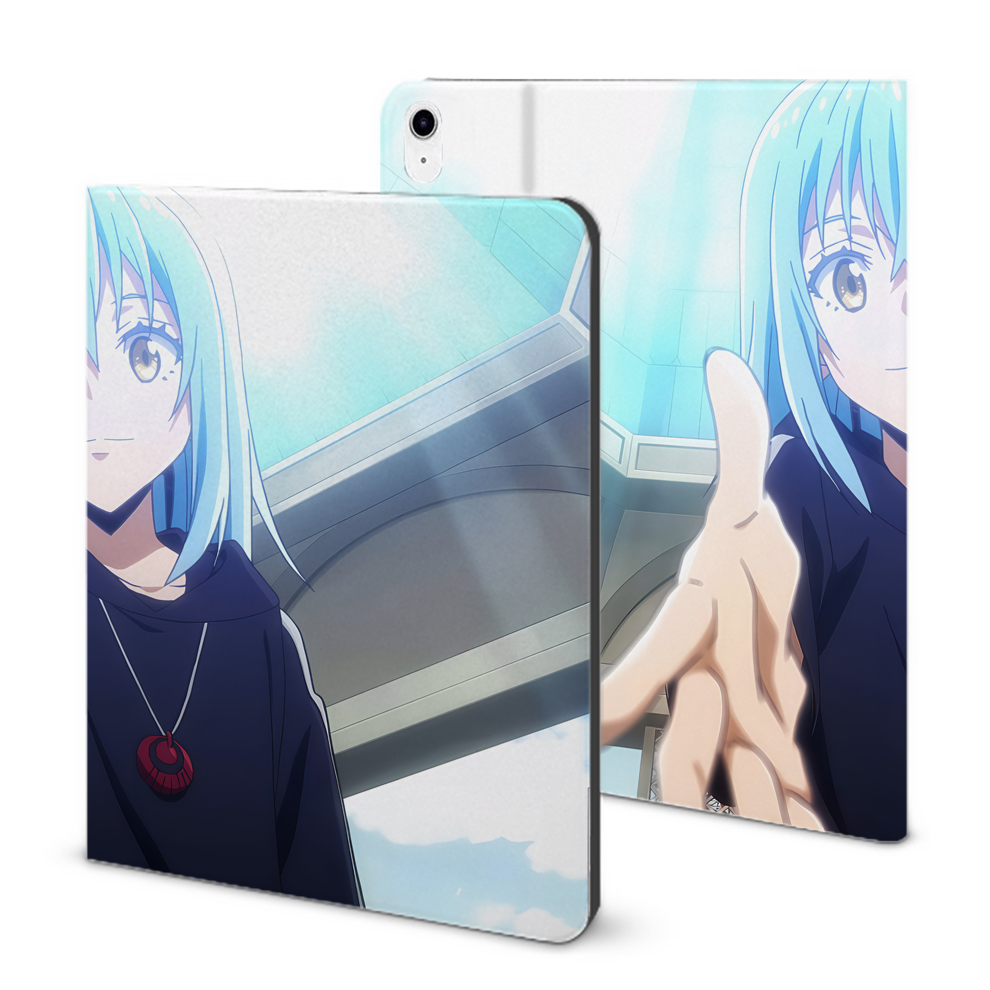 （画像用） 転スラ Regarding Reincarnated to Slime IPad ケース ブック型 PUレザー TPU 耐衝撃 軽量 薄型 ペン収納なし 全面保護 IPad 各モデル対応